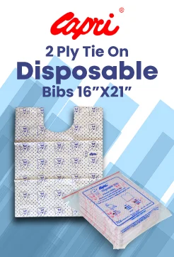Capri 2 Ply Tie On Disposable Bibs
