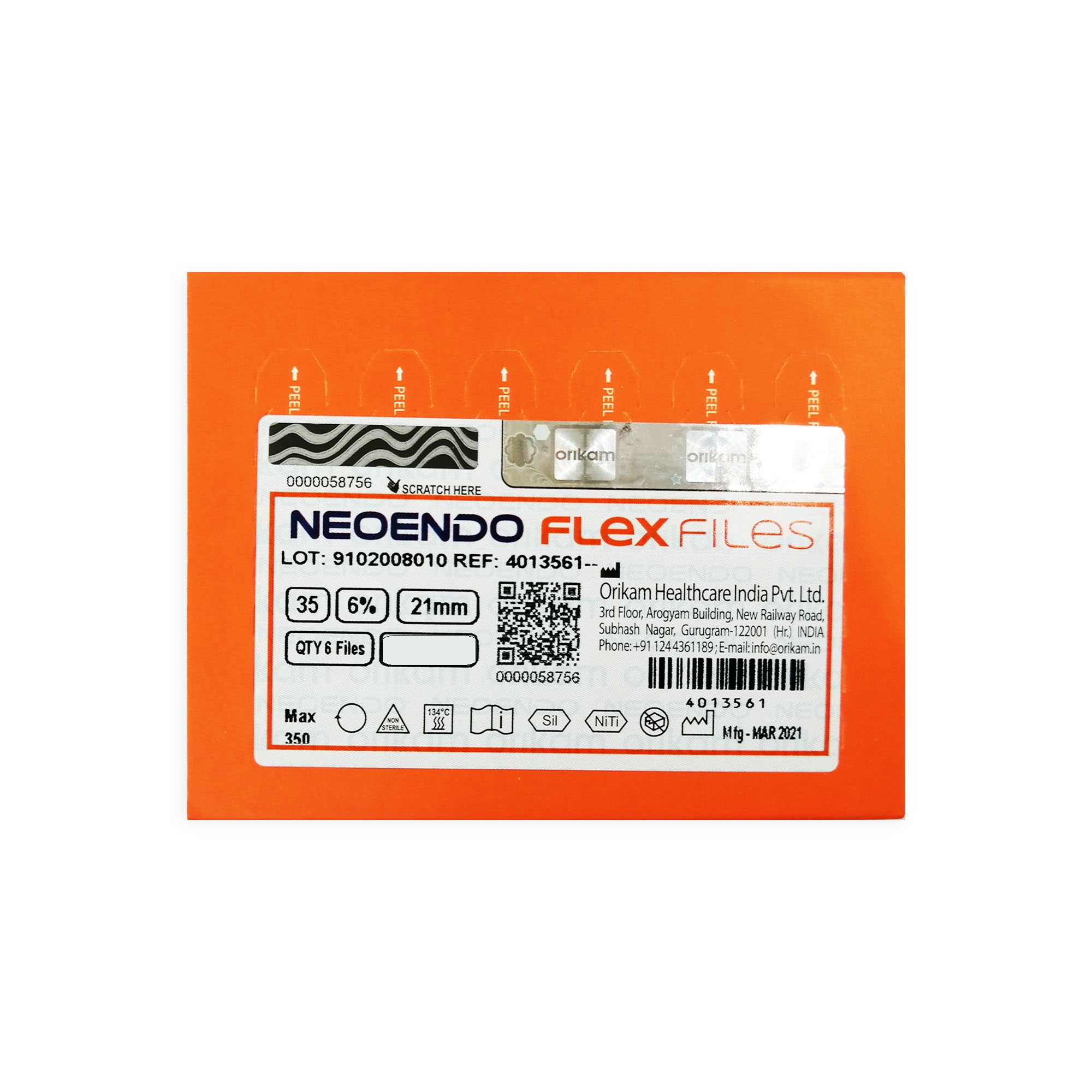NeoEndo Flex Files 21mm 40/4 Endo Rotary Files