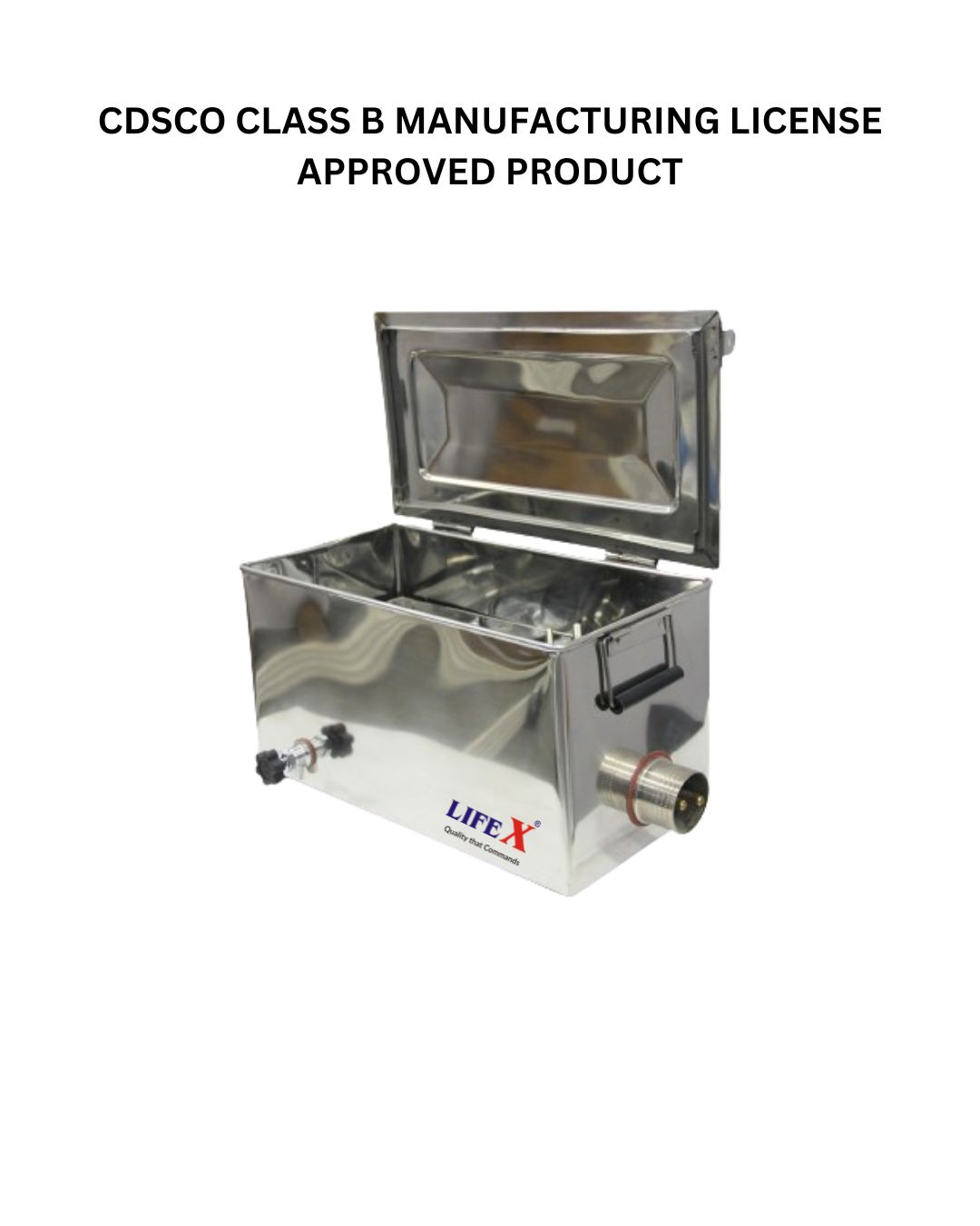 LIFEX 16" X 6" X 6" Instrument Sterilizer  With Accessories | CDSCO Class B License | Electric Deluxe | Stainless Steel