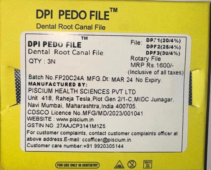 DPI PEDO FILE Dental Root Canal File
