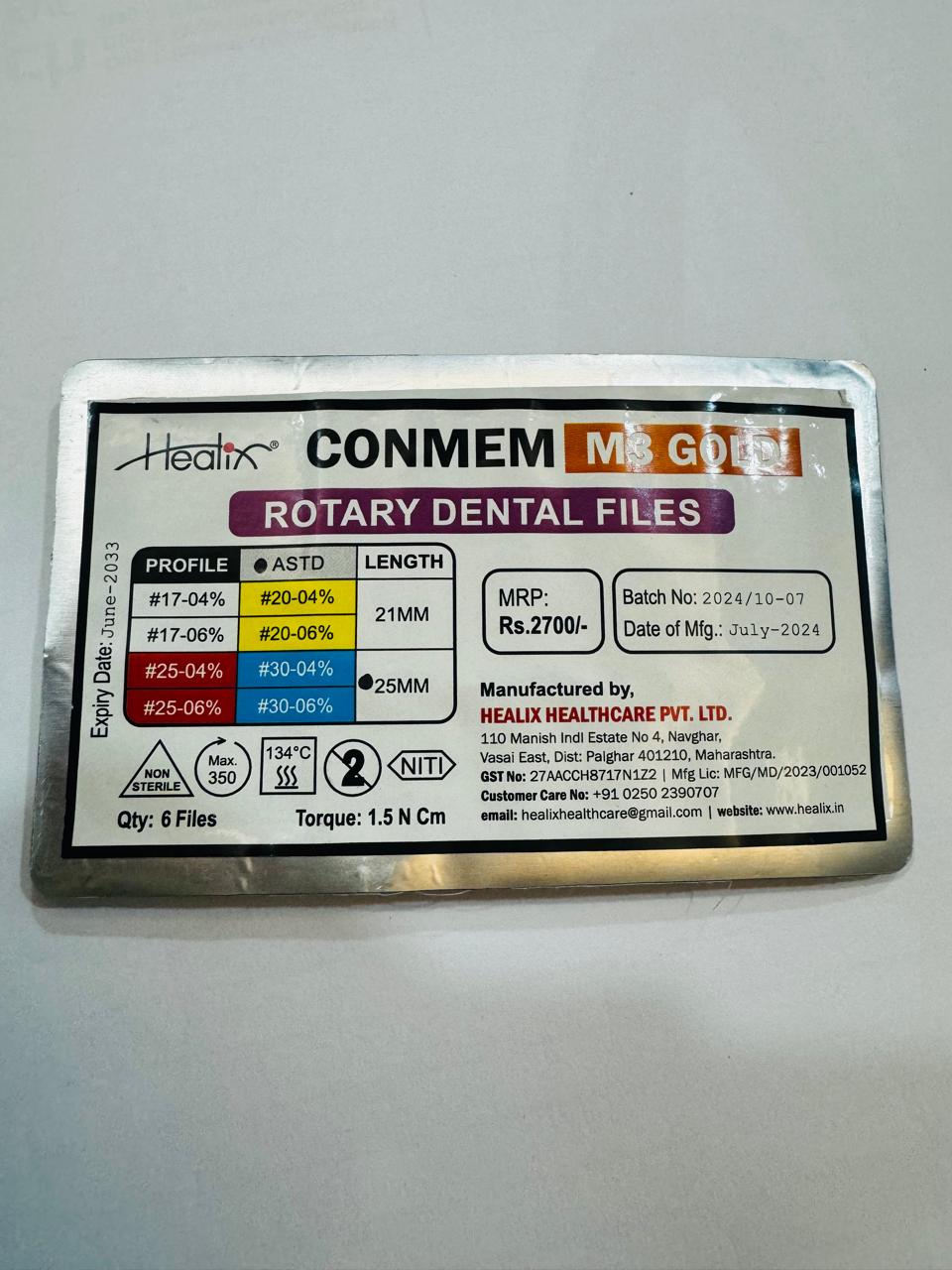 Healix Premium Conmem M3 Rotary Files Ass. 25mm