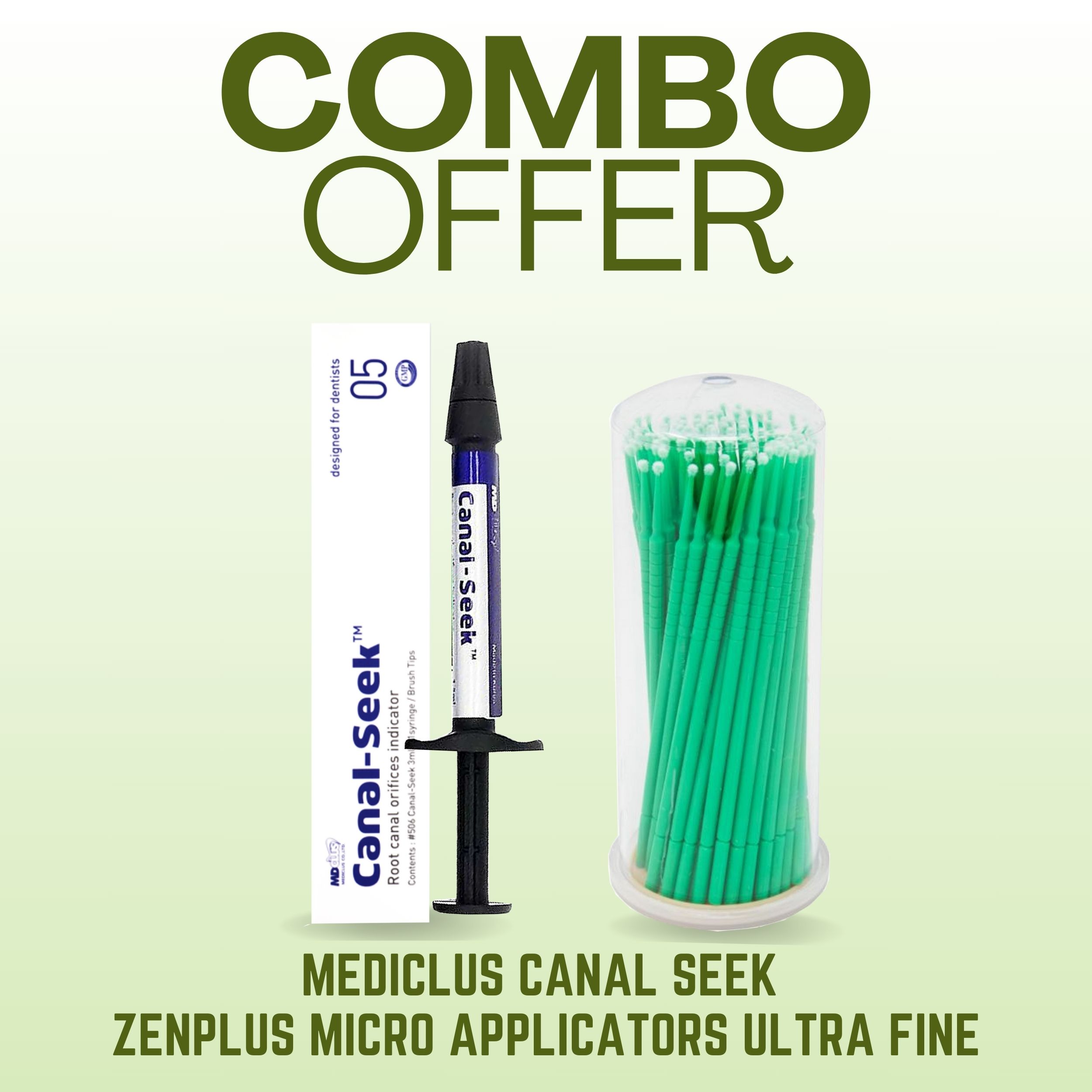 Mediclus Canal-Seek 3ml (Expiry 16-Aug-24) + Zenplus Micro Applicators Ultra Fine