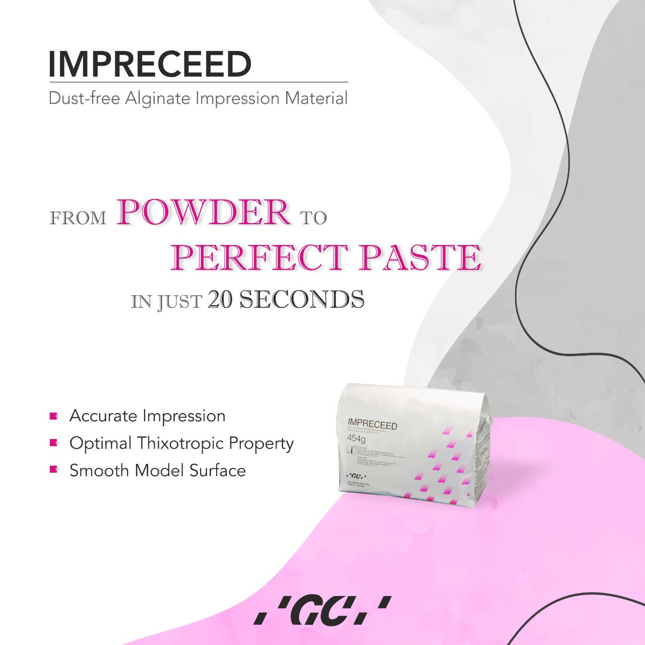 Gc Impreceed Dust-Free Alginate Impression Material 454Gm