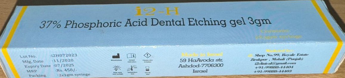I2 - H 37% Phosphoric Acid Dental Etching Gel 3gm(2*3gm)syringe