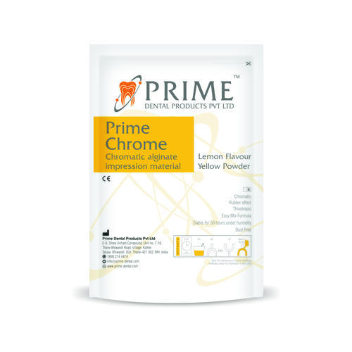 Prime Chrome Chromatic Alginate Impression Material Lemon Flavour Yellow Powder 450gm (Pack Of 5)