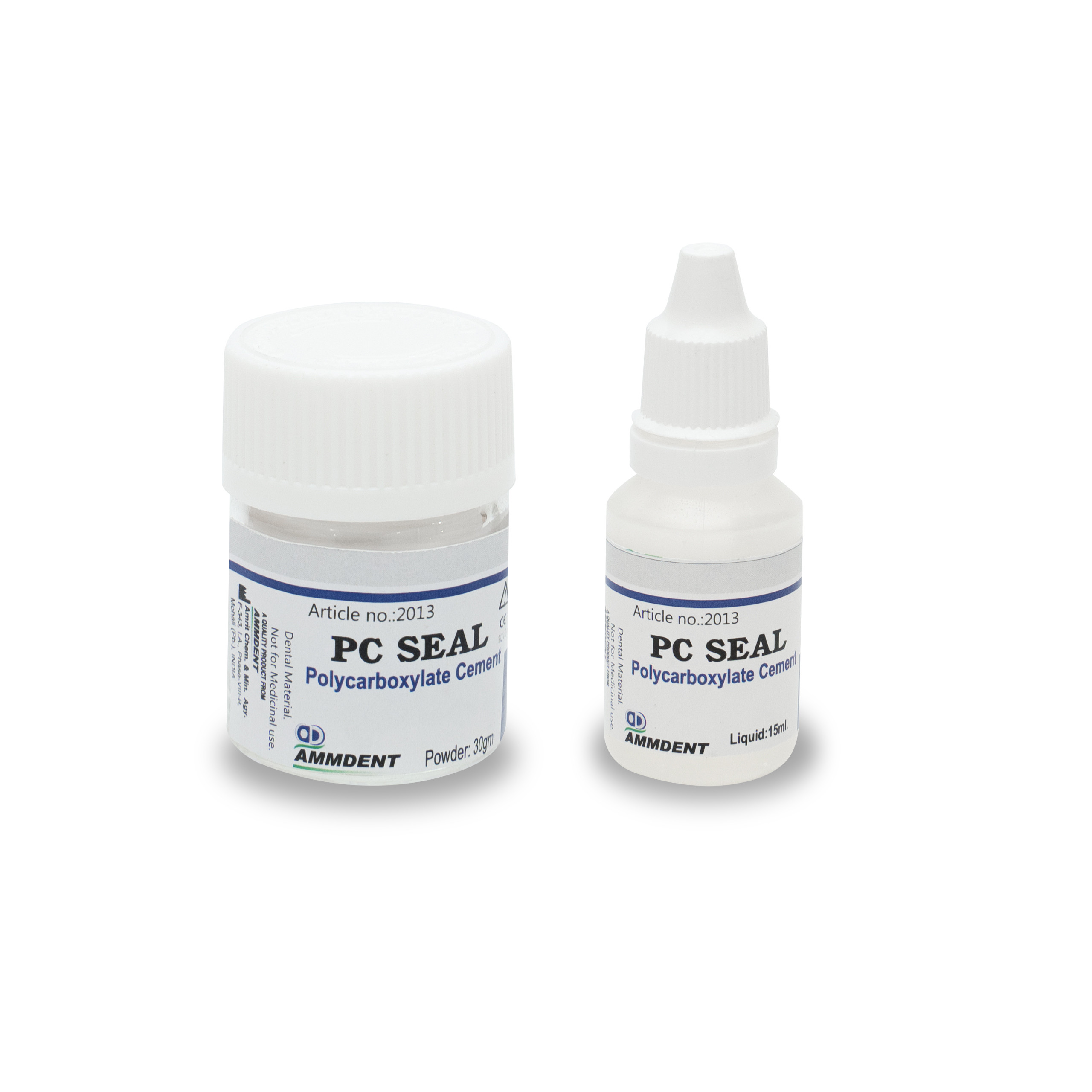 Ammdent PC Seal Polycarboxylate Cement Powder 30gm/Liquid 15ml