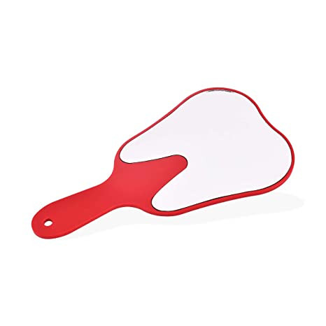 Tooth Shape Hand Mirror Red