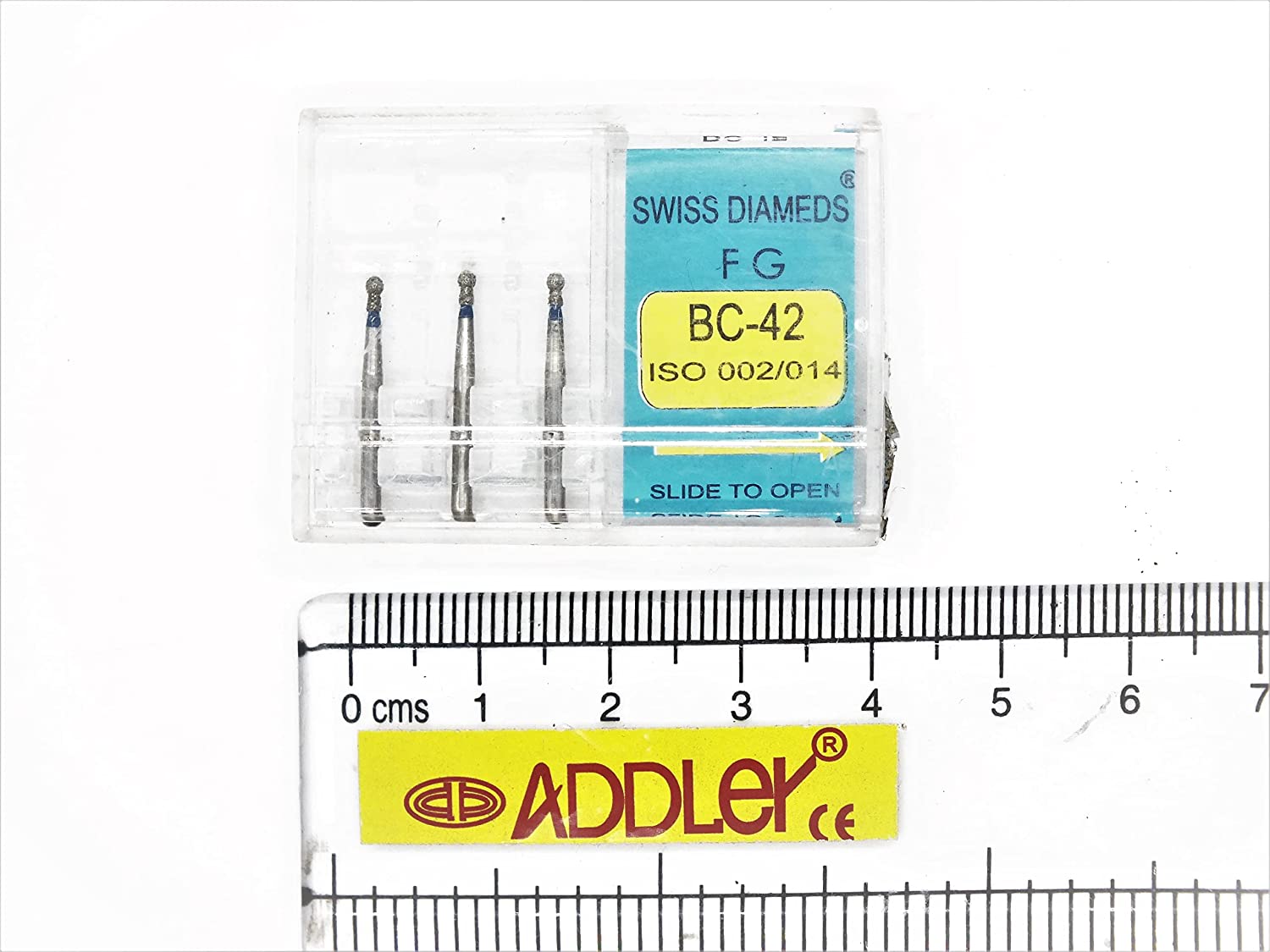 SWISS DIA DENTAL FG DIAMOND COATED BURS BC-42 & BR-41 HIGH SPEED 2 PACK OF 6 BURS TOTAL.