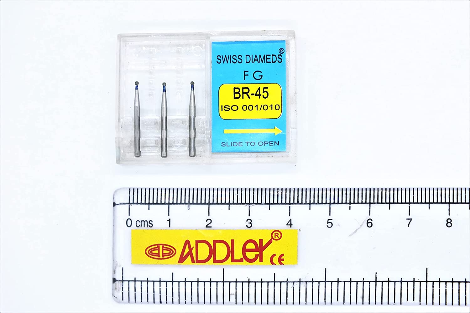 DENTAL BURS BR45, TC12 FG DIAMOND COATED SWISS DIA HIGH SPEED 2 PACK OF 6 BURS TOTAL