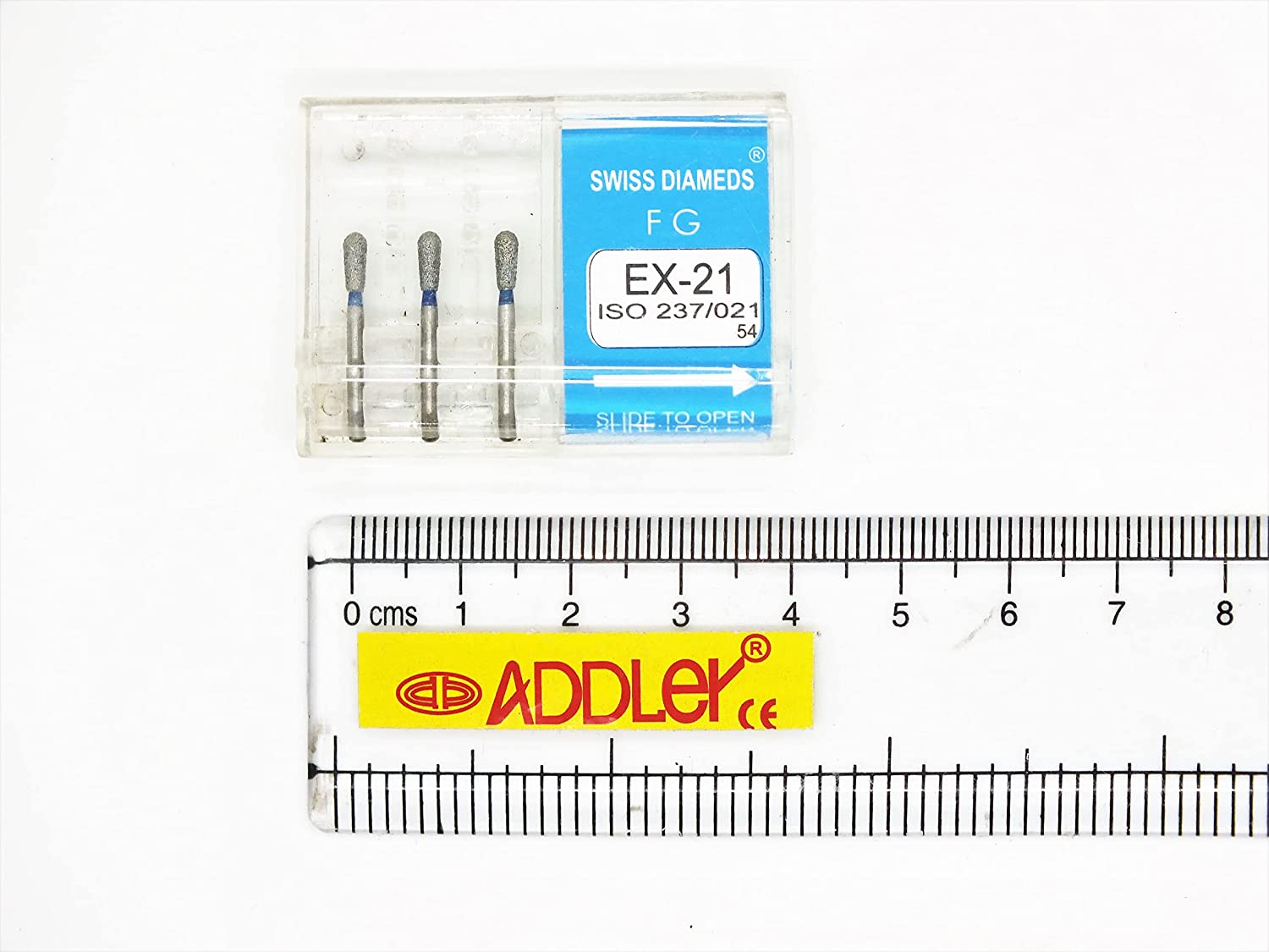 SWISS DIA DENTAL FG DIAMOND COATED BURS EX-21 & TRA-12 HIGH SPEED 2 PACK OF 6 BURS TOTAL