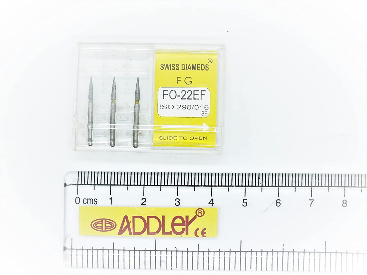 SWISS DIA DENTAL FG DIAMOND COATED BURS EX-21EF & FO-22EF HIGH SPEED 2 PACK OF 6 BURS TOTAL.