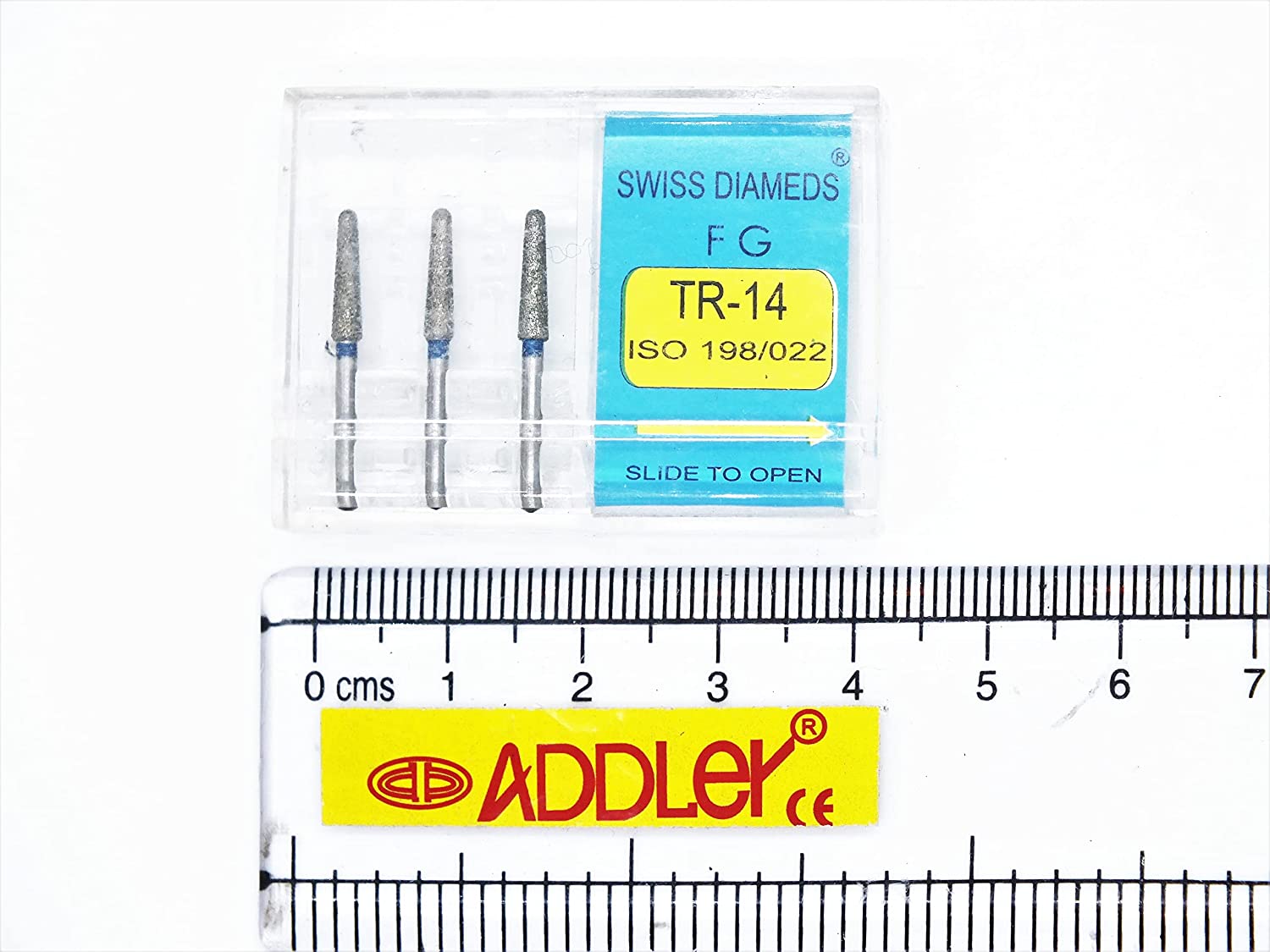 SWISS DIA DENTAL FG DIAMOND COATED BURS FO-22 &TR-14 HIGH SPEED 2 PACK OF 6 BURS TOTAL.