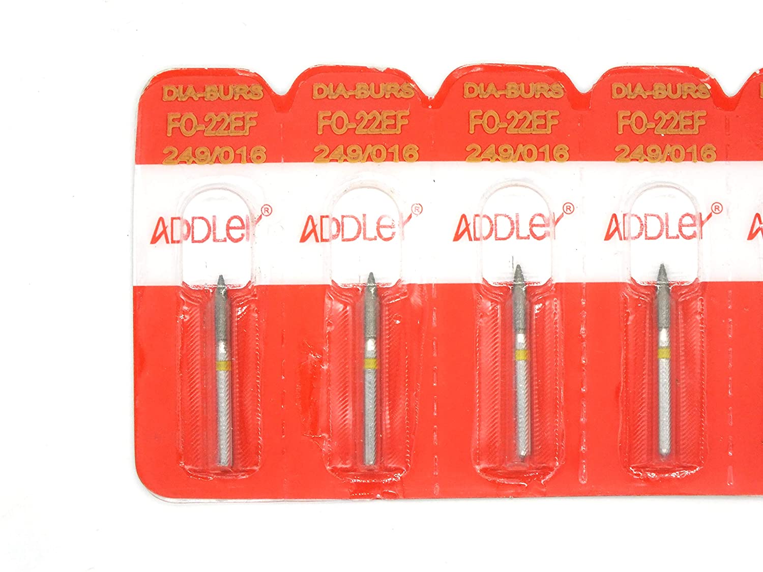 ADDLER Dental Bur FO-22EF Air Rotor FG Diamond Multilayered Coated Abrasive Autoclavable Head Size 016 Pack Of 5 Burs