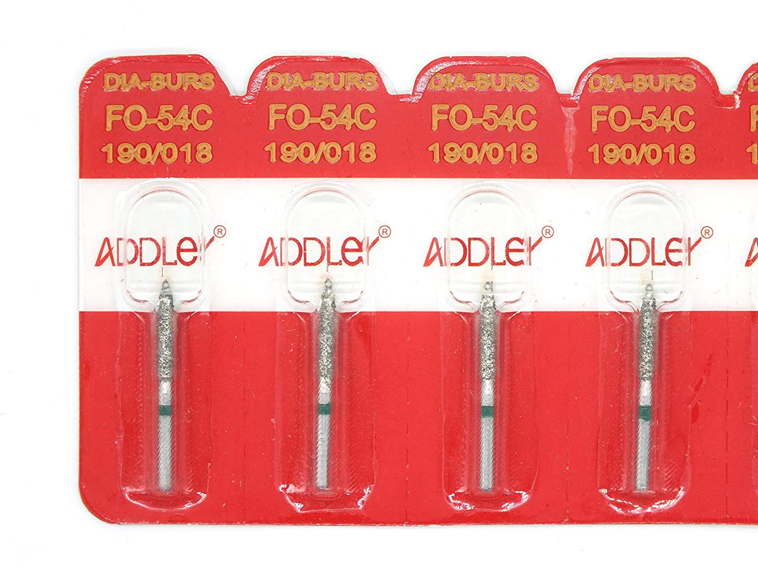 ADDLER Dental Bur FO-54C Air Rotor FG Diamond Multilayered Coated Abrasive Autoclavable Head Size 018 Pack Of 5 Burs