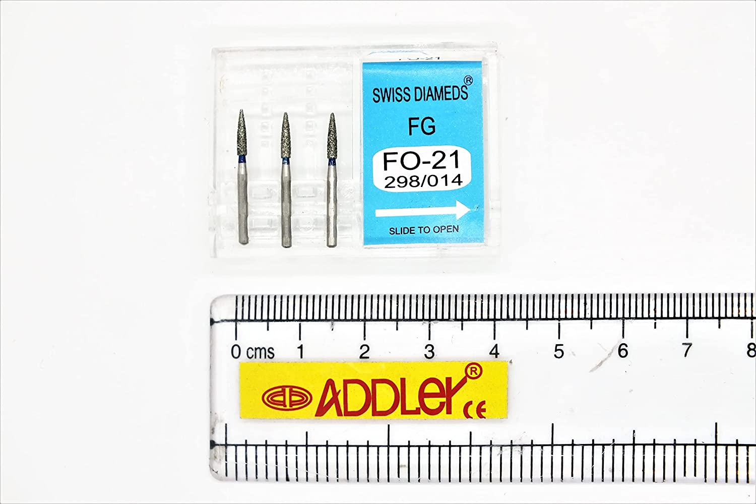 DENTAL BURS FO21, TR21EF FG DIAMOND COATED SWISS DIA HIGH SPEED 2 PACK OF 6 BURS TOTAL