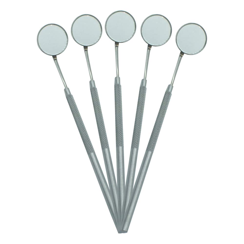 DENTAL MOUTH MIRROR WITH HANDLE.5 MM SERRATED SIZE 5 (SET OF 5)