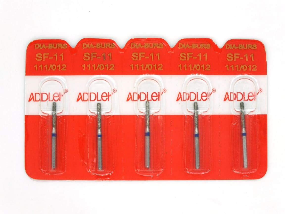 ADDLER Dental Bur SF-11 Air Rotor FG Diamond Multilayered Coated Abrasive Autoclavable Head Size 012 Pack Of 5 Burs