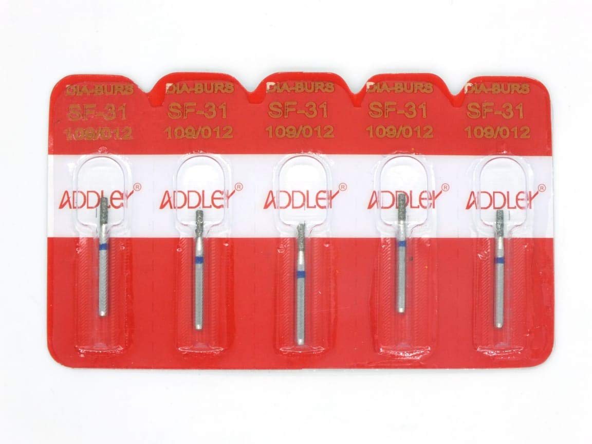 ADDLER Dental Bur SF-31 Air Rotor FG Diamond Multilayered Coated Abrasive Autoclavable Head Size 012 Pack Of 5 Burs