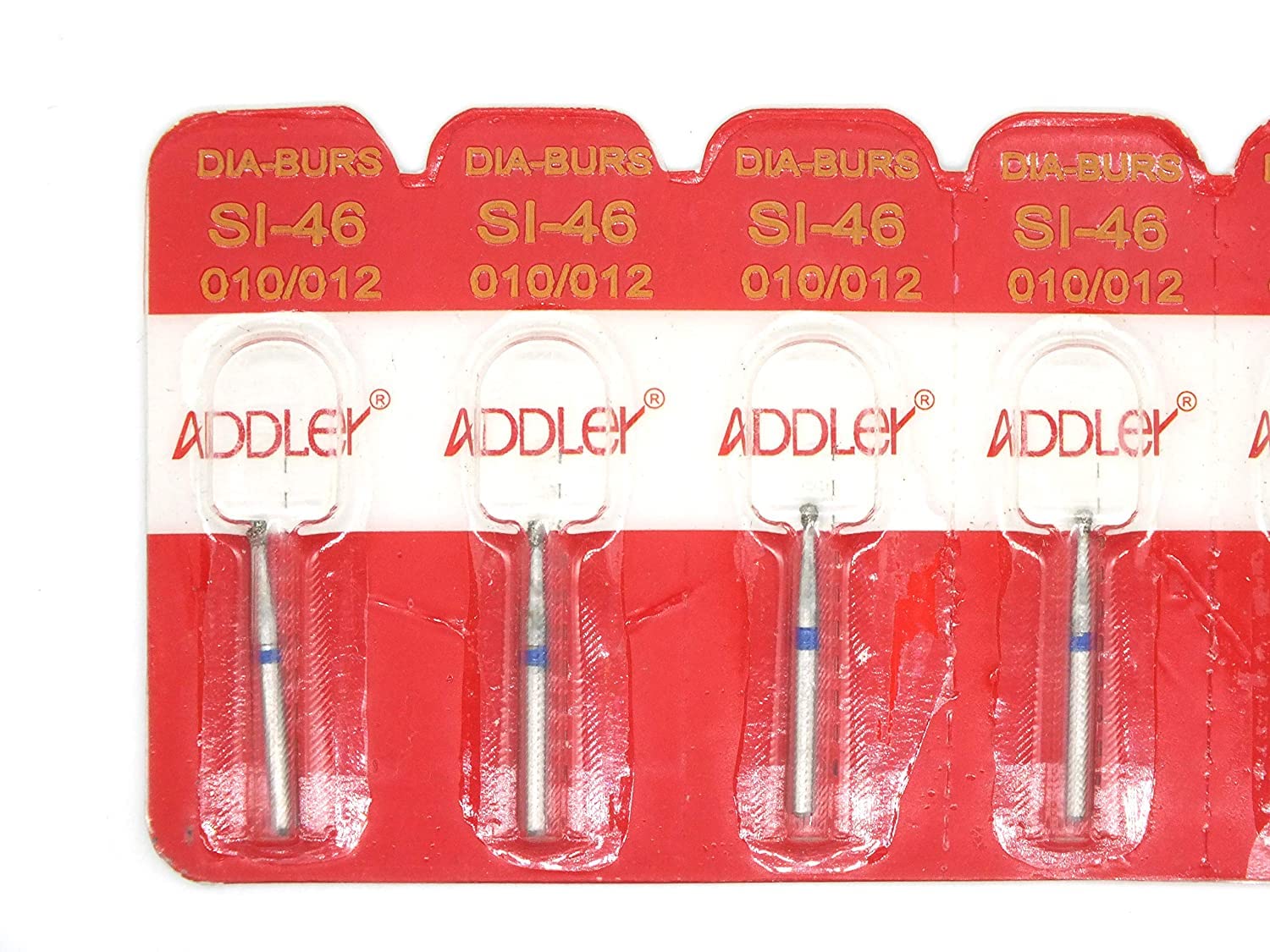 ADDLER DENTAL BUR SI-46 AIR ROTOR FG DIAMOND MULTILAYERED COATED ABRASIVE AUTOCLAVABLE HEAD SIZE 012 PACK OF 5 BURS.