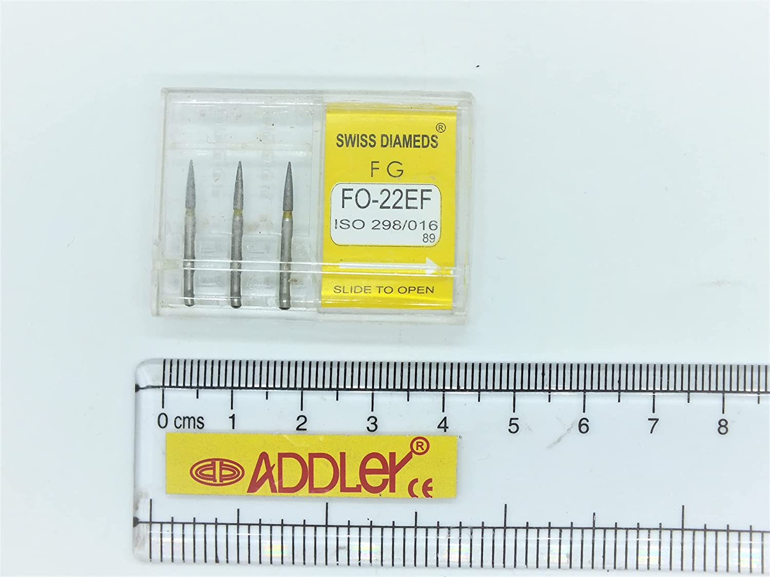 SWISS DIA DENTAL FG DIAMOND COATED BURS SI-47C & FO-22EF HIGH SPEED 2 PACK OF 6 BURS TOTAL.