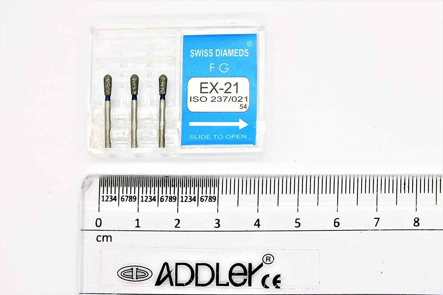 DENTAL DIAMOND BUR SI47C & EX21 FG AIR ROTOR REDUCER SWISS DIA PREMIUM BURS. EXCELLENT DIAMOND GRAINS FOR HIGH SPEED ROTOR. PACK OF 3 BURS