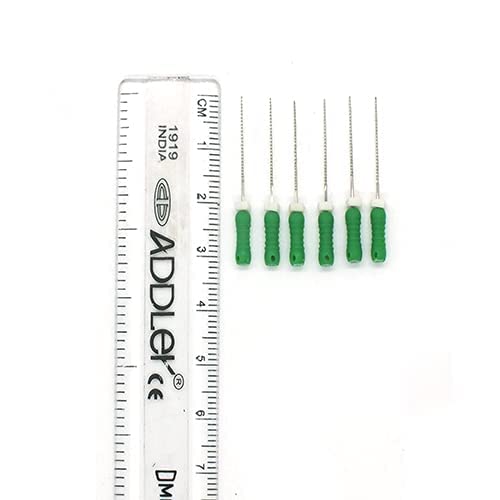 ADDLER Strength Dental Stainless Steel K File 21 Mm Root Canal Files Size 35 (Pack Of 6)