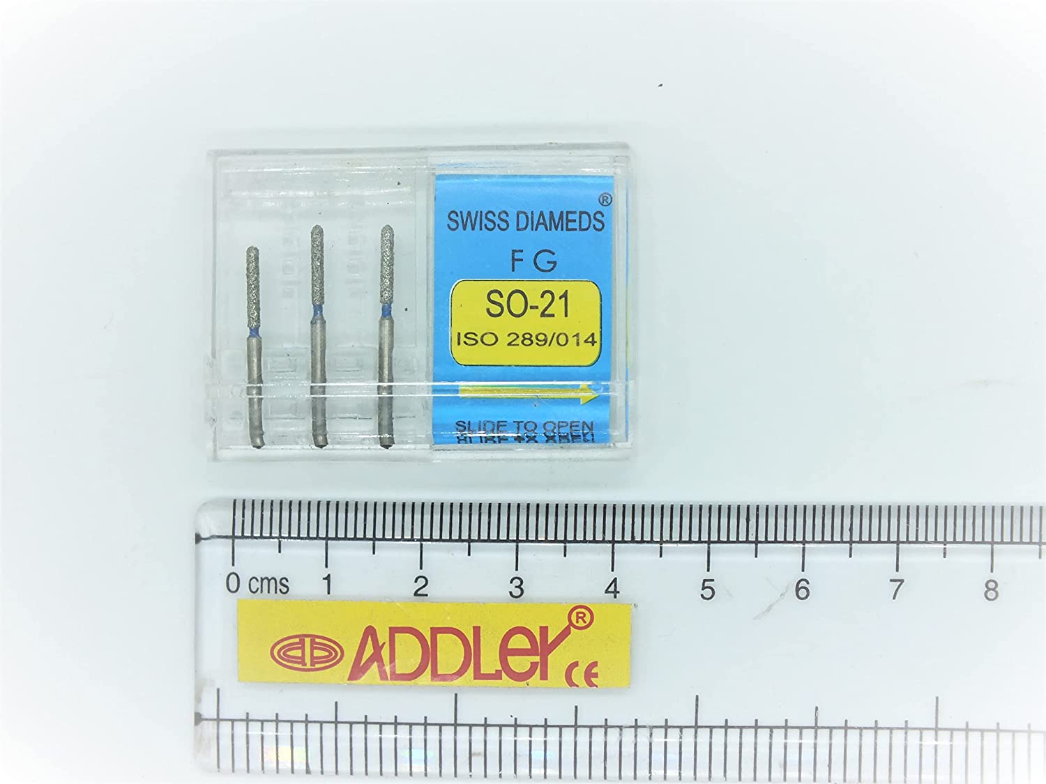 SWISS DIA DENTAL FG DIAMOND COATED BURS SO-21 & SI-47C HIGH SPEED 2 PACK OF 6 BURS TOTAL.