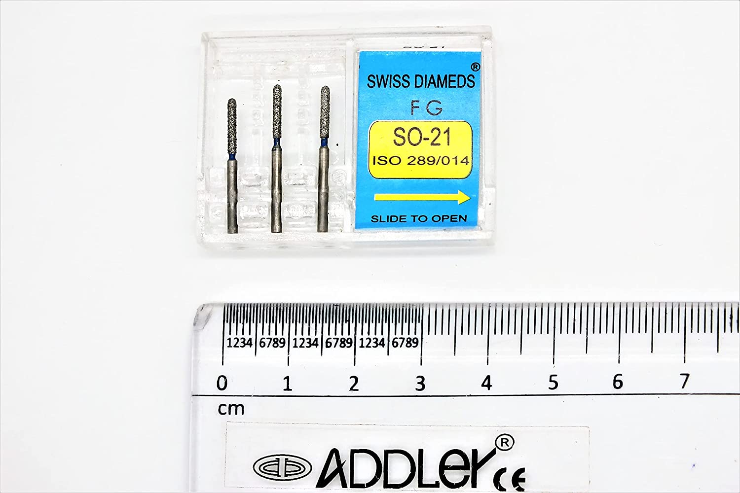 DENTAL DIAMOND BUR SO-21 & TR25EF FG AIR ROTOR REDUCER SWISS DIA PREMIUM BURS. EXCELLENT DIAMOND GRAINS FOR HIGH SPEED ROTOR. PACK OF 3 BURS