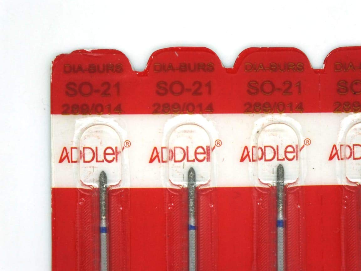 ADDLER Dental Bur SO-21 Air Rotor FG Diamond Multilayered Coated Abrasive Autoclavable Head Size 014 Pack Of 5 Burs