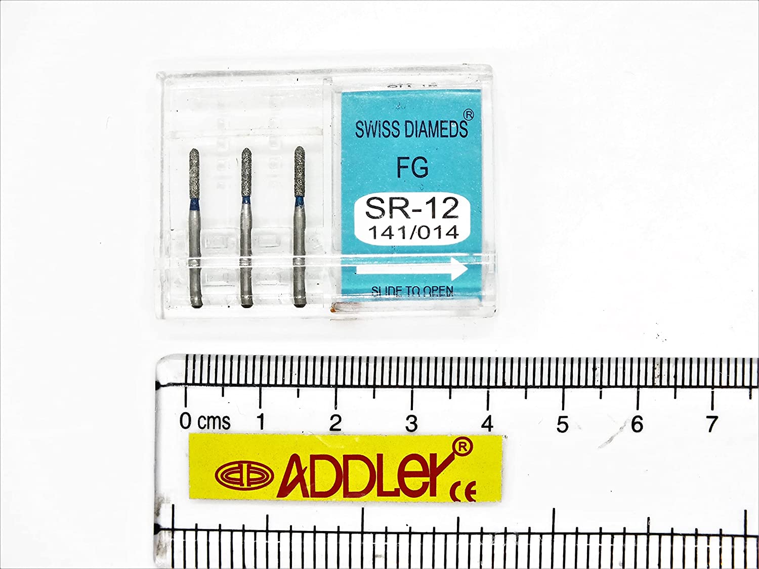 SWISS DIA DENTAL FG DIAMOND COATED BURS SR-12 & FO-21F HIGH SPEED 2 PACK OF 6 BURS TOTAL.