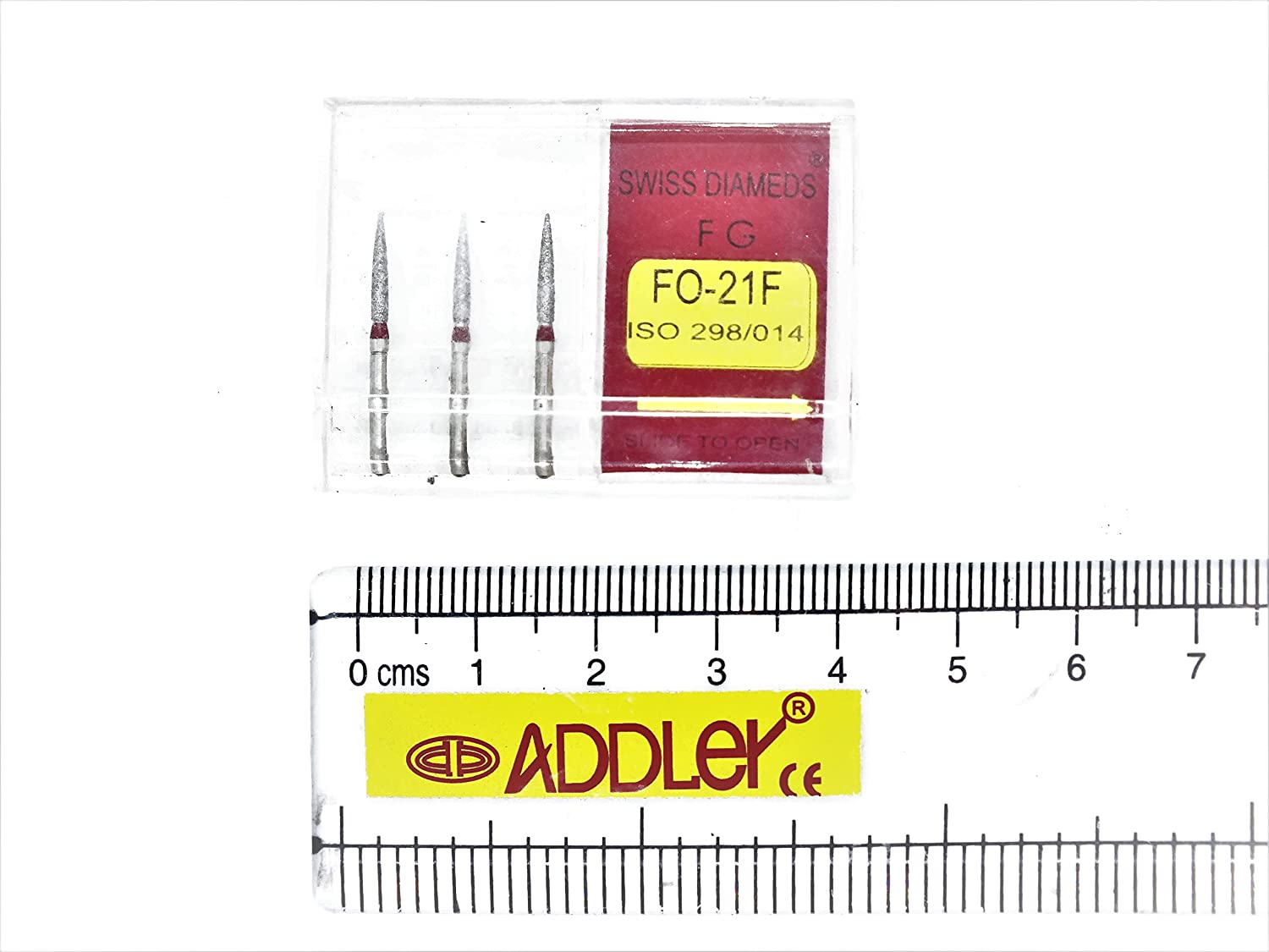 SWISS DIA DENTAL FG DIAMOND COATED BURS SR-12 & FO-21F HIGH SPEED 2 PACK OF 6 BURS TOTAL.