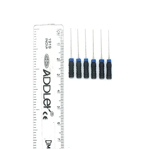 ADDLER Strength Dental Stainless Steel K File 21 Mm Root Canal Files Size 40 (Pack Of 6)