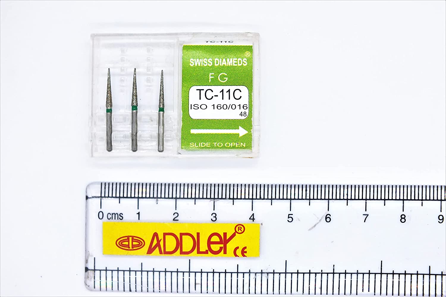 DENTAL BURS TC-11C & FO-21EF FG DIAMOND COATED SWISS DIA HIGH SPEED 2 PACK OF 6 BURS TOTAL.