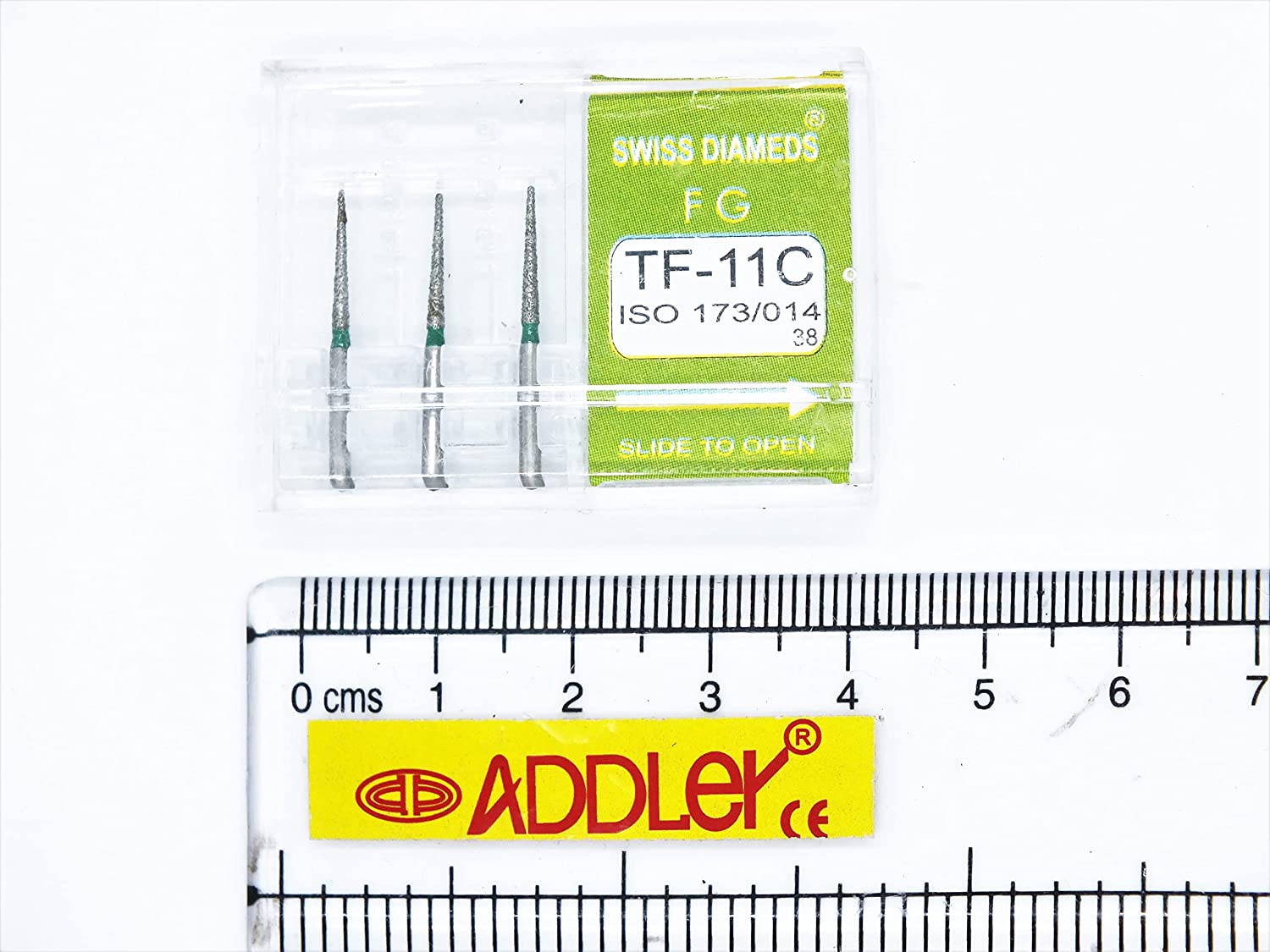 SWISS DIA DENTAL FG DIAMOND COATED BURS TF-11C & TB-11 HIGH SPEED 2 PACK OF 6 BURS TOTAL.