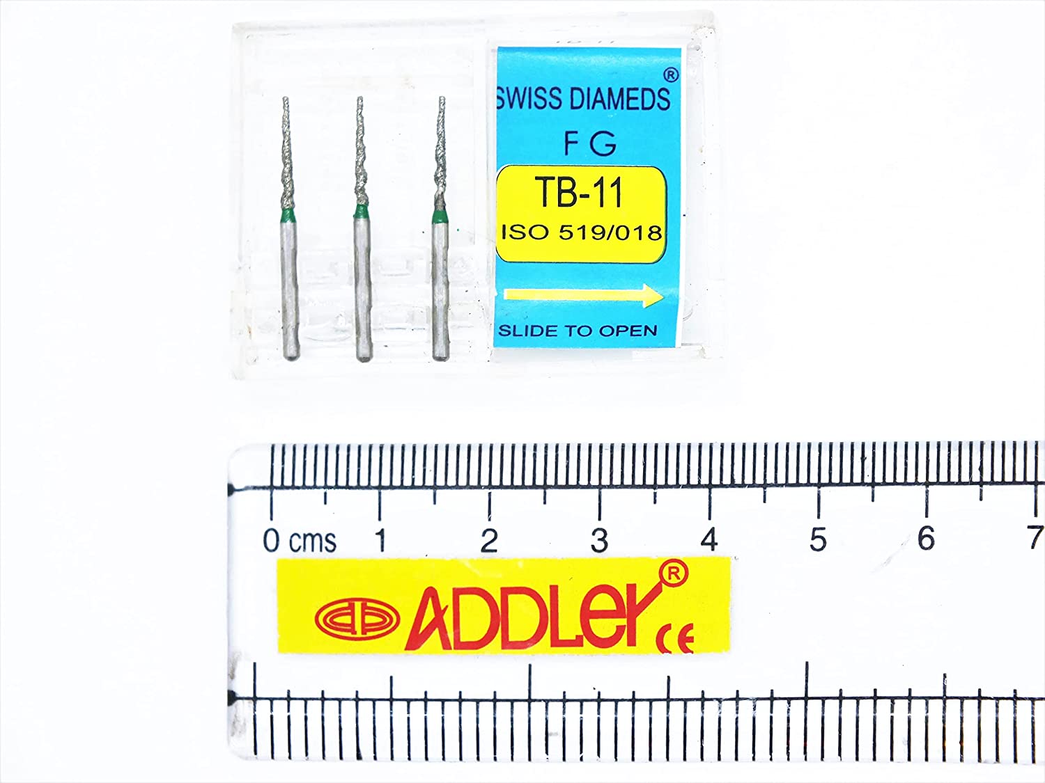 SWISS DIA DENTAL FG DIAMOND COATED BURS TF-11C & TB-11 HIGH SPEED 2 PACK OF 6 BURS TOTAL.