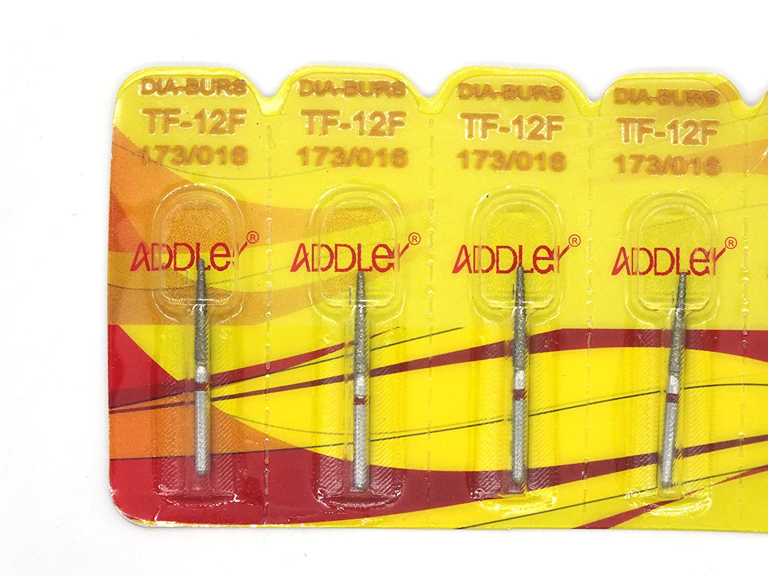 ADDLER Dental Bur TF-12F Air Rotor FG Diamond Multilayered Coated Abrasive Autoclavable Head Size 016 Pack Of 5 Burs