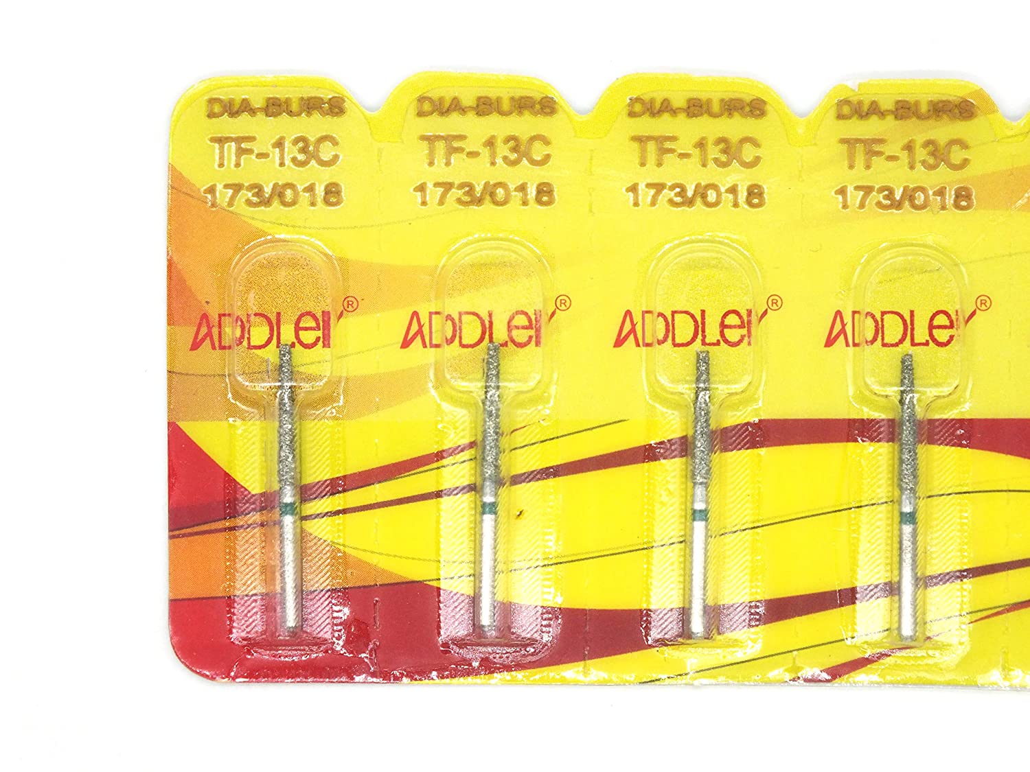 ADDLER Dental Bur TF-13C Air Rotor FG Diamond Multilayered Coated Abrasive Autoclavable Head Size 018 Pack Of 5 Burs