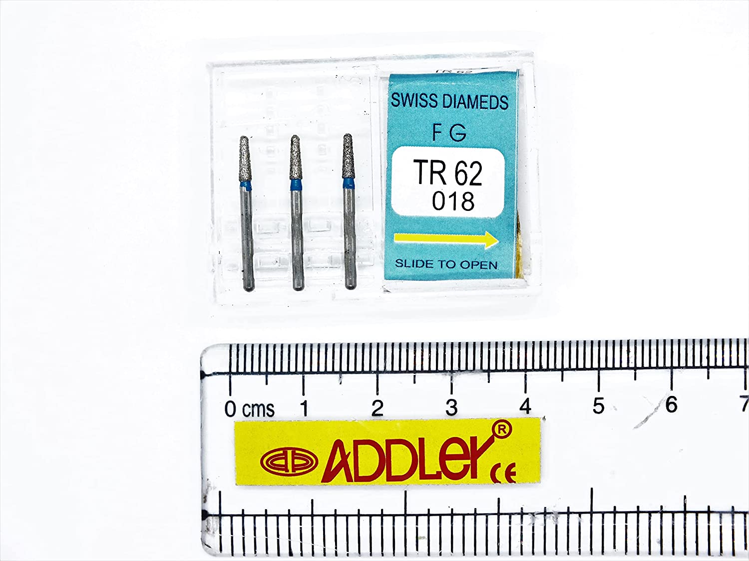 DIAMOND COATED BURS TF-16EF & TR-62 DENTAL FG SWISS DIA HIGH SPEED 2 PACK OF 6 BURS TOTAL.