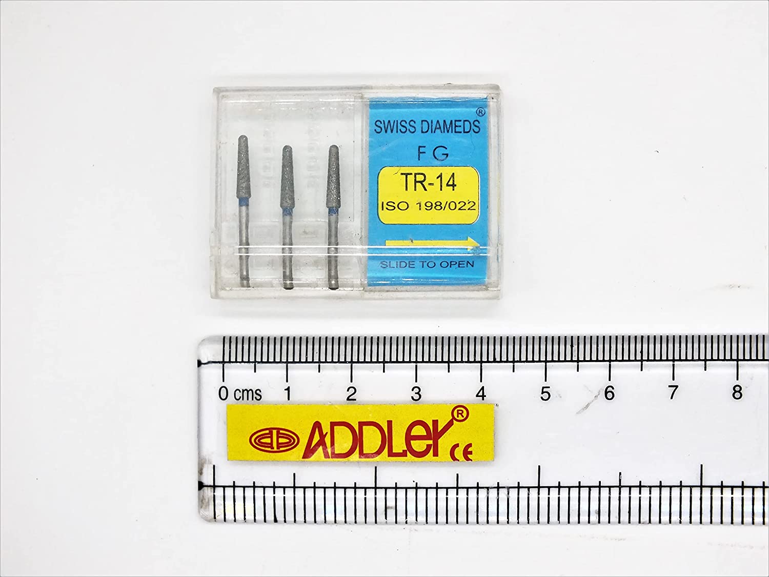 DENTAL BURS FG DIAMOND COATED SWISS DIA TF-21EF & TR-14 HIGH SPEED 2 PACK OF 6 BURS TOTAL.