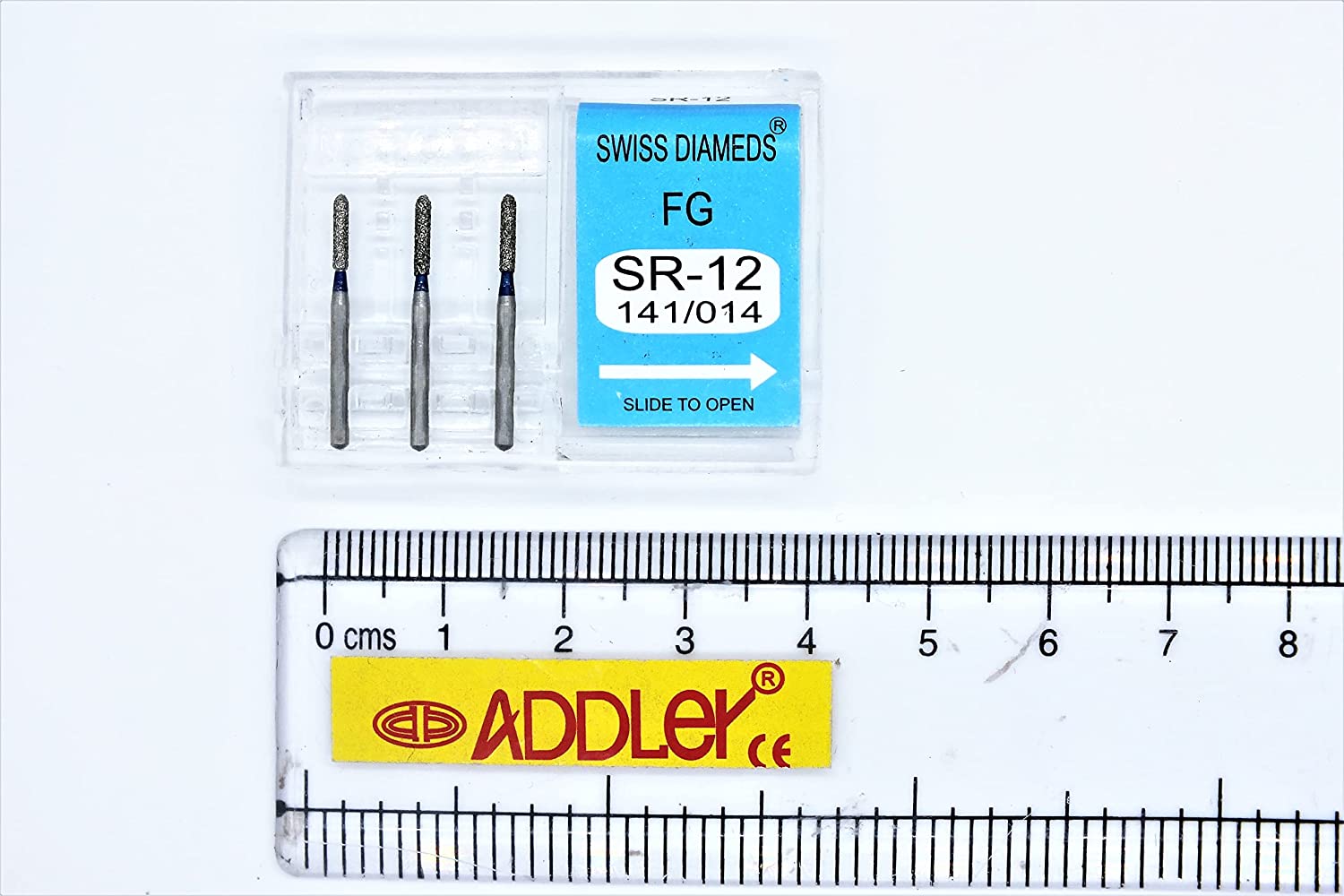 DENTAL BURS TF-21F & SR-12 FG DIAMOND COATED SWISS DIA HIGH SPEED 2 PACK OF 6 BURS TOTAL.