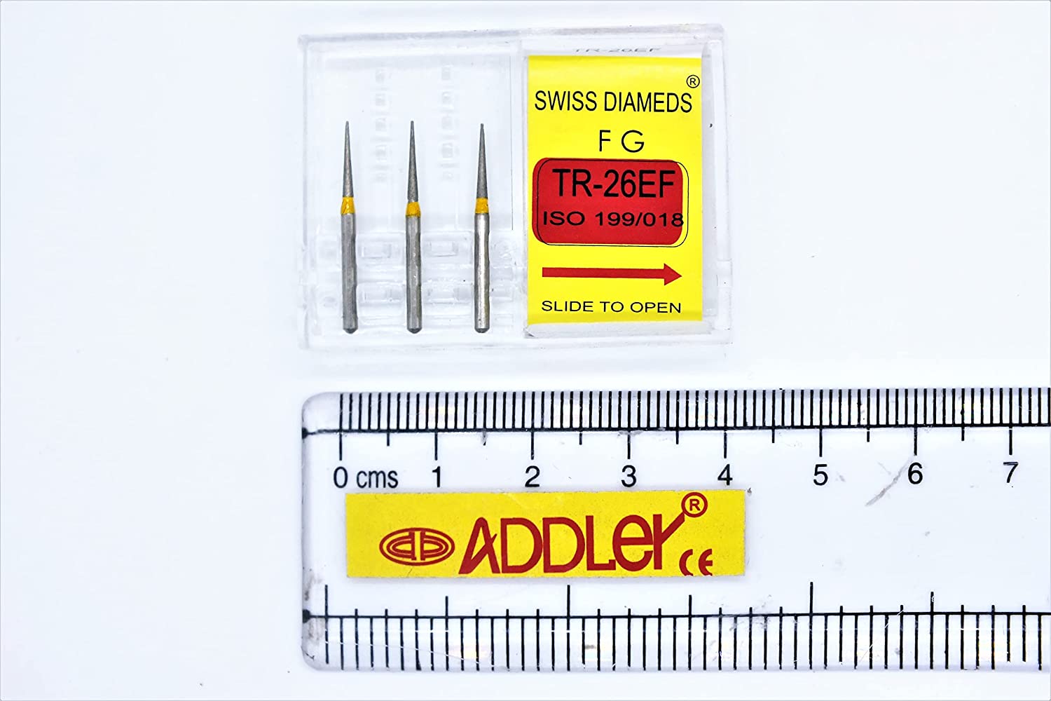 DENTAL SWISS DIA TF-21F & TR-26EF HIGH SPEED BURS FG DIAMOND COATED 2 PACK OF 6 BURS TOTAL.