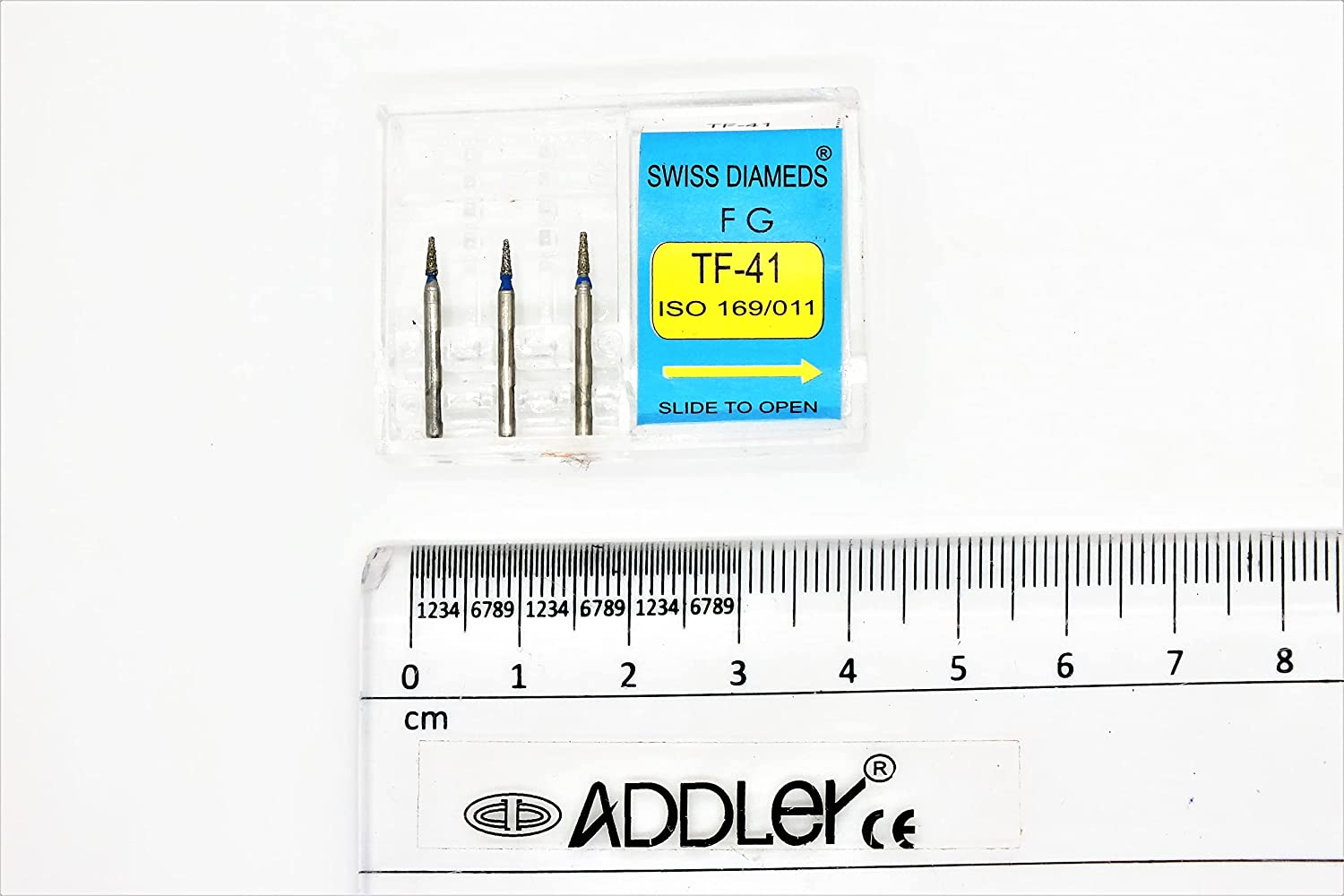 DENTAL DIAMOND BUR TF-41 & FO-22 FG AIR ROTOR REDUCER SWISS DIA PREMIUM BURS. EXCELLENT DIAMOND GRAINS FOR HIGH SPEED ROTOR. PACK OF 3 BURS