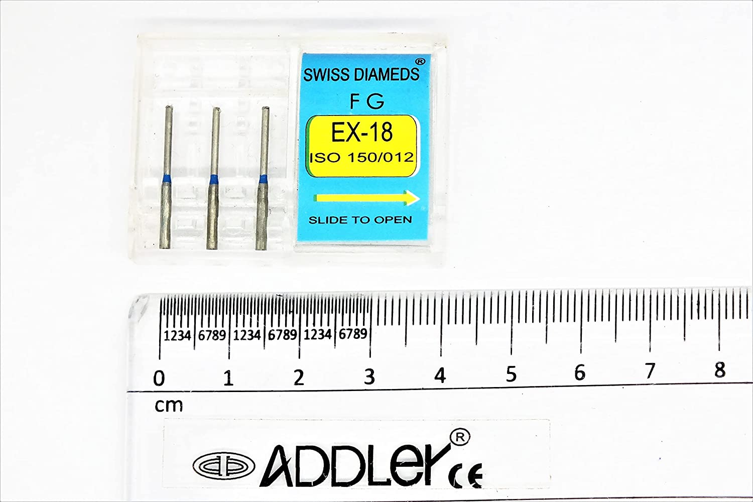 DENTAL SWISS DIA TF39, EX18 HIGH SPEED BURS FG DIAMOND COATED 2 PACK OF 6 BURS TOTAL.