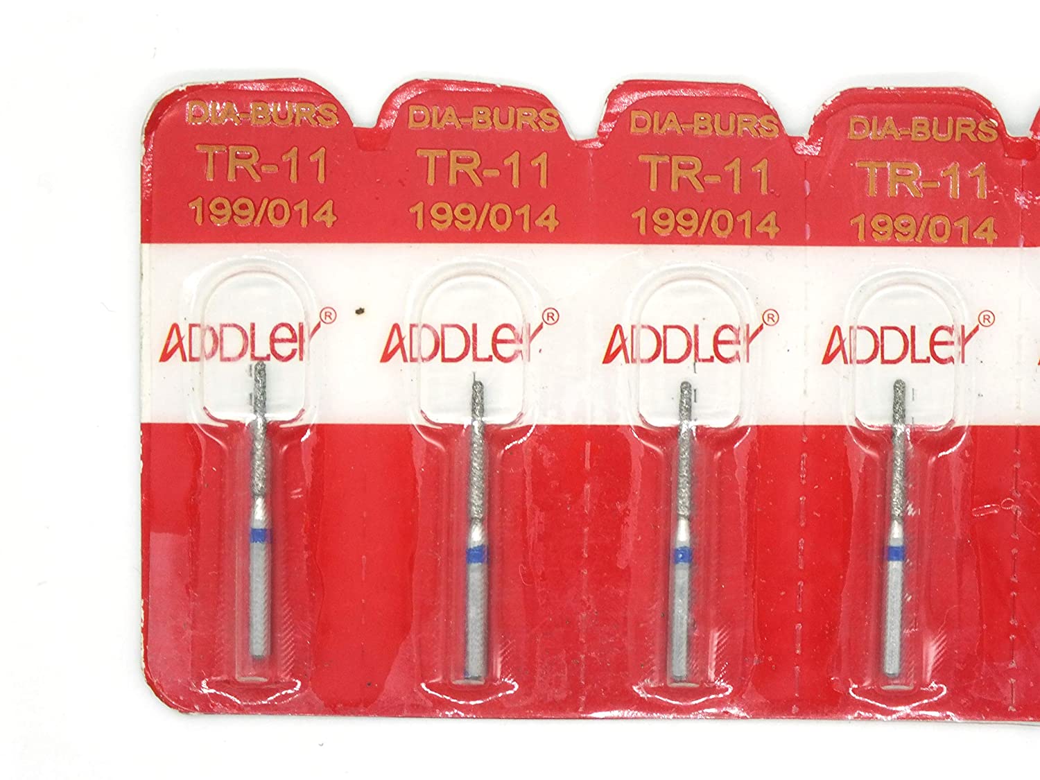 ADDLER Dental Bur TR-11 Air Rotor FG Diamond Multilayered Coated Abrasive Autoclavable Head Size 014 Pack Of 5 Burs