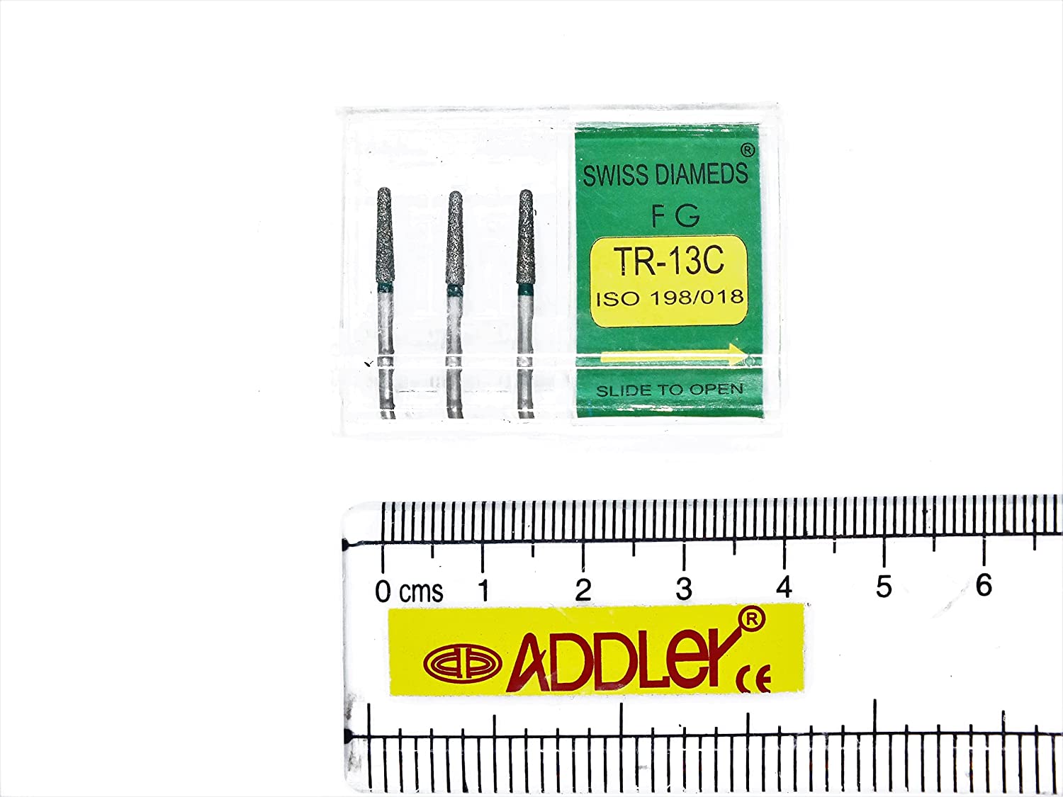 SWISS DIA DENTAL FG DIAMOND COATED BURS TR-13C & SR-12 HIGH SPEED 2 PACK OF 6 BURS TOTAL.