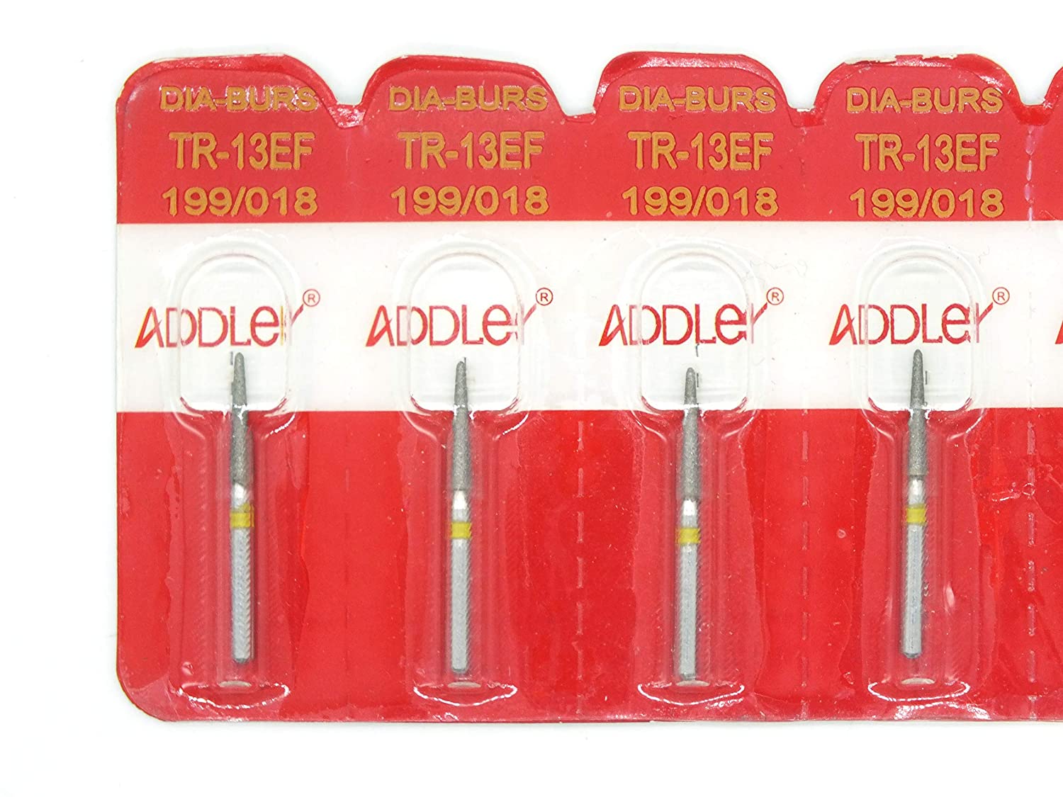 ADDLER Dental Bur TR-13EF Air Rotor FG Diamond Multilayered Coated Abrasive Autoclavable Head Size 018 Pack Of 5 Burs