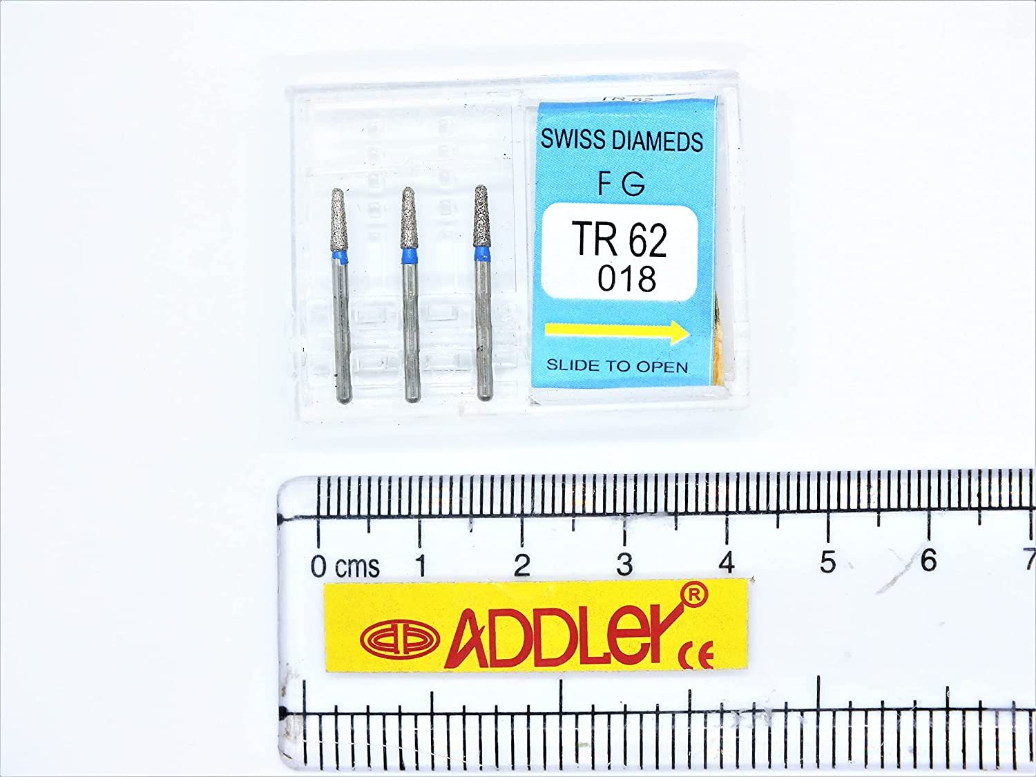 DENTAL SWISS DIA HIGH SPEED BURS TR-62 & SO-20 FG DIAMOND COATED 2 PACK OF 6 BURS TOTAL.