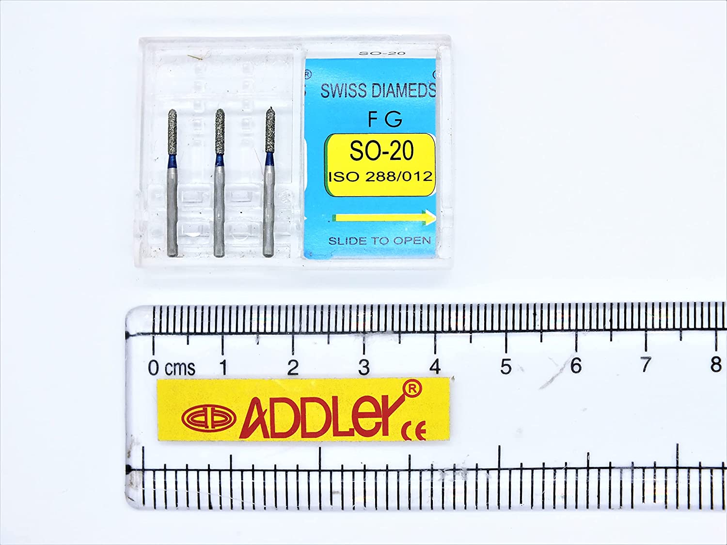 DENTAL SWISS DIA HIGH SPEED BURS TR-62 & SO-20 FG DIAMOND COATED 2 PACK OF 6 BURS TOTAL.