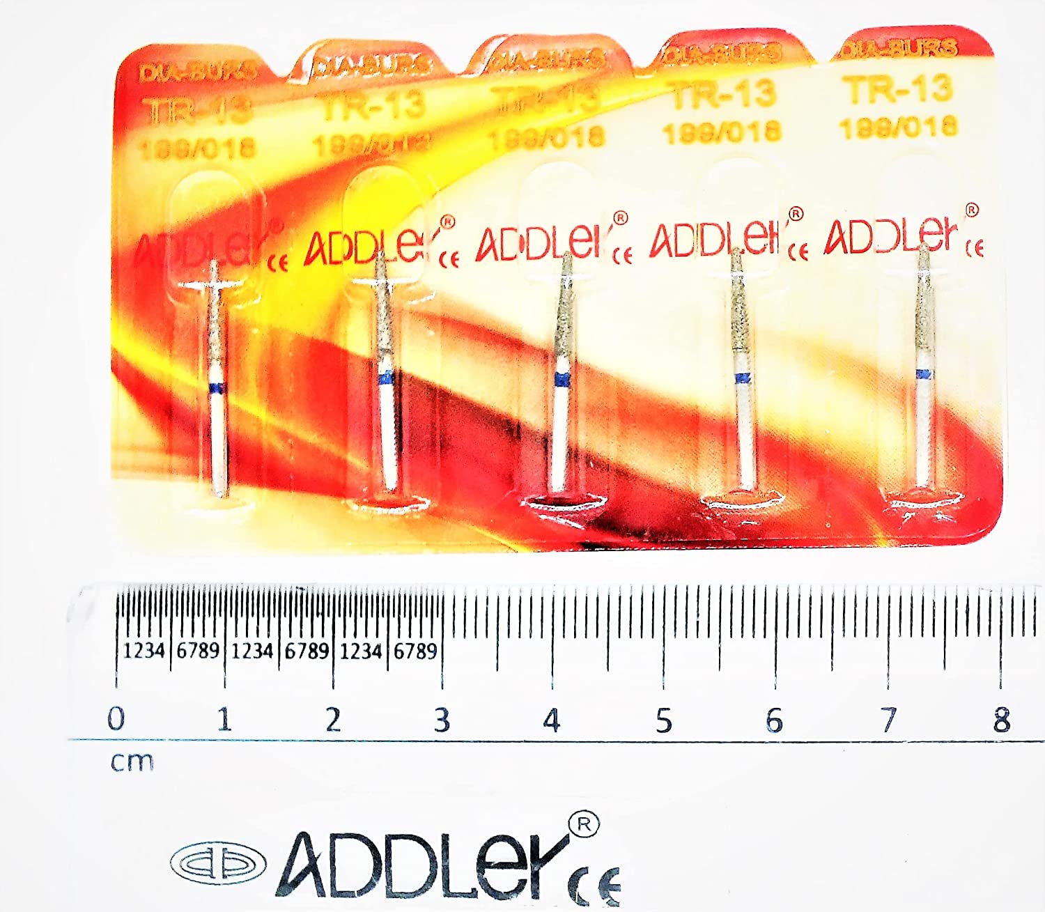 ADDLER DENTAL TR13 & EX18F FG EXCELLENT DIAMOND GRAINS FOR HIGH SPEED ROTOR. PACK OF 5 BURS