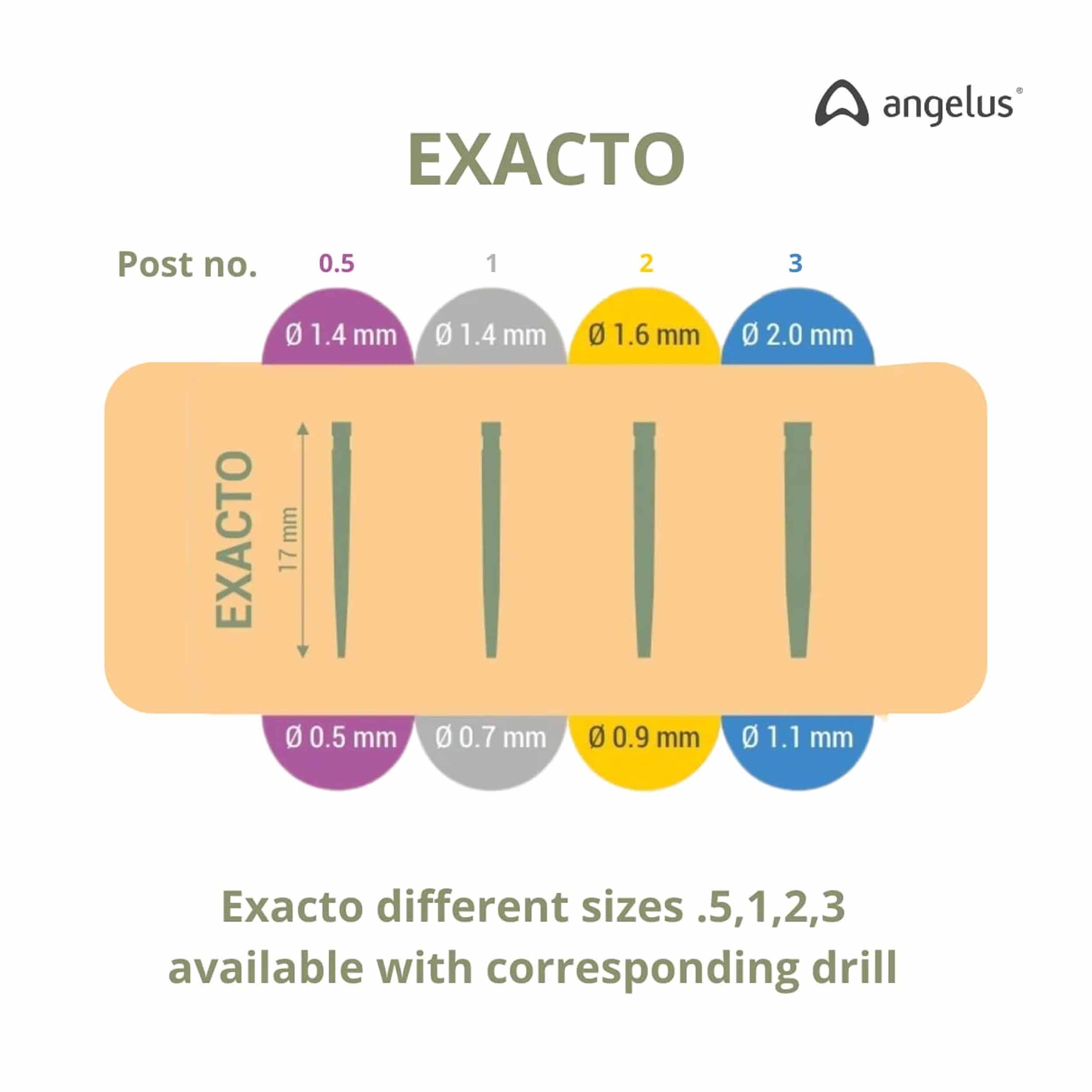 Angelus Exacto - Intraradicular Conical Post Refill Pack 3